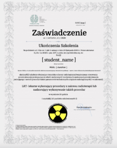 Zaświadczenie Ochrona Radiologiczna Pacjenta